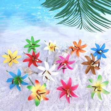 4 &quot;Handmade Artificial Lily Hair Pick Island Beach